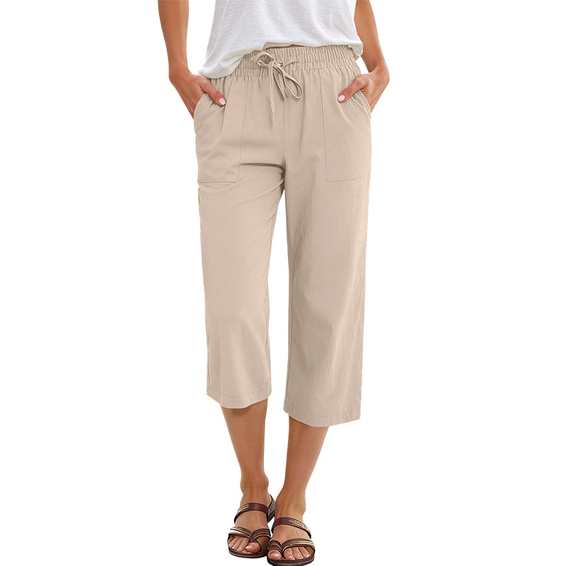 🔥Solange der Vorrat reicht 50 % Rabatt!🎉Baumwoll-Leinen-7/8-Hose für Damen – luftig & vielseitig👖☀️