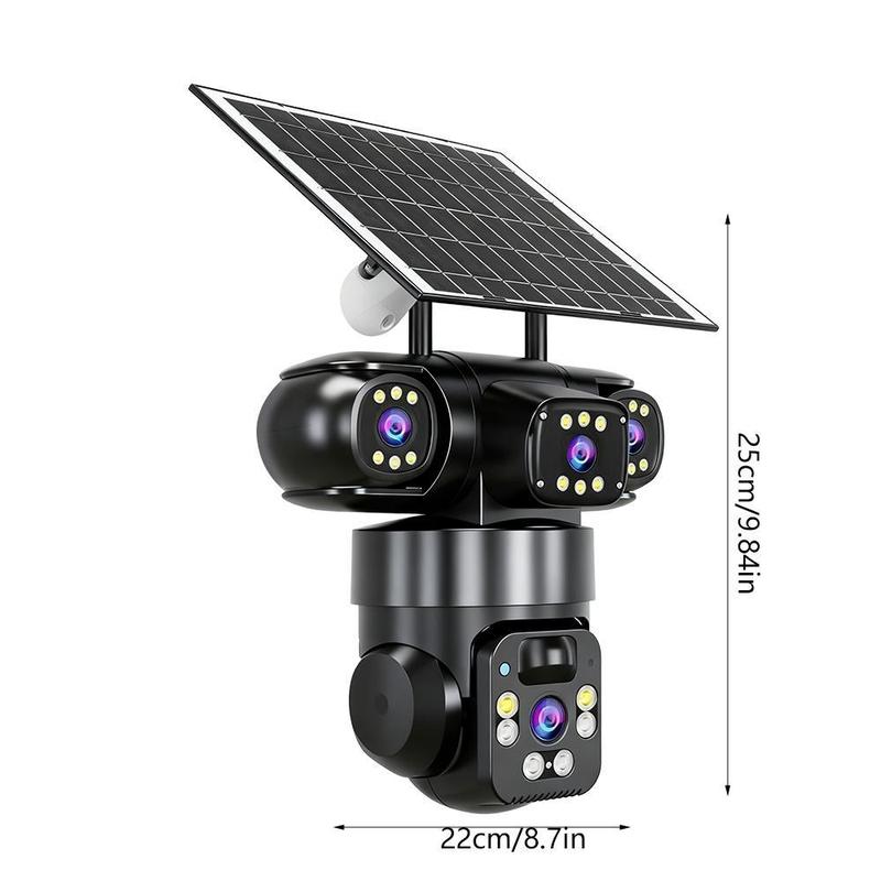 6K 9MP WLAN Überwachungskamera für den Außenbereich | 10-facher Zoom, 3 Objektive, 360° PTZ | IP66 Wasserdicht, Farb-Nachtsicht, 2-Wege-Audio, Bewegungsverfolgung