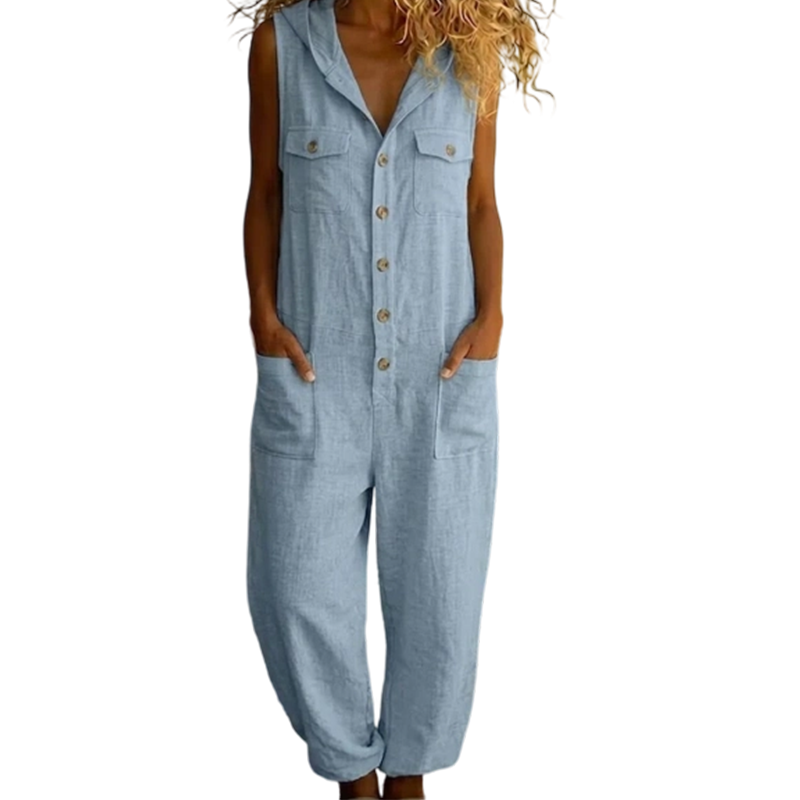 đLĂ€ssiger, Ă€rmelloser Jumpsuit mit Kapuze fĂŒr Damen