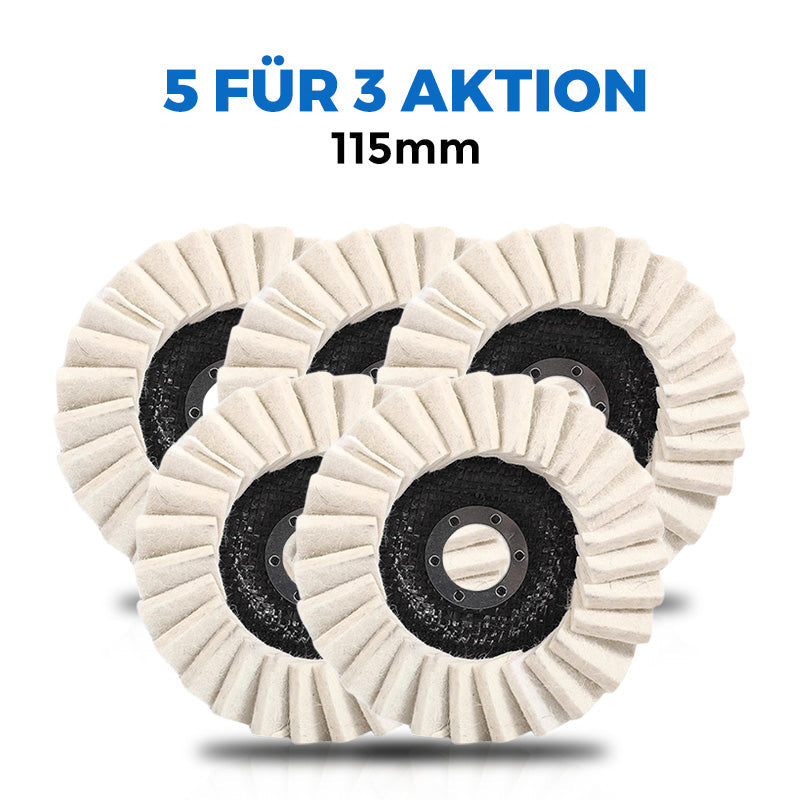 📢📢Kaufen 1 und 1 gratis🧽✨ Wollpolierscheibe für Winkelschchleifer – Hochglanz-Spiegelfinish! 🚀⚡