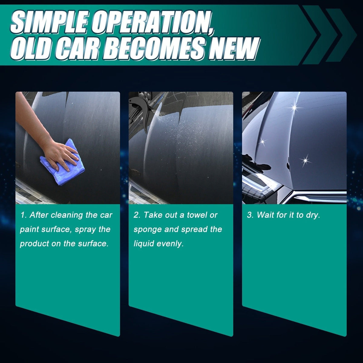 🚗 PROMO 50 % DE RÉDUCTION ! 💣 Spray Rénovateur Carrosserie Multifonction 3‑en‑1 – Lavage Sans Eau Nano ✨