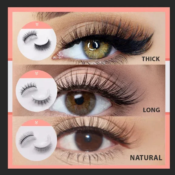 🥳 50 % RABATT! 👁️✨ Wiederverwendbare selbstklebende Wimpern. Kein Kleber erforderlich, einfach aufdrücken. Mehrfach nutzbar & leicht abzunehmen 💕🌸