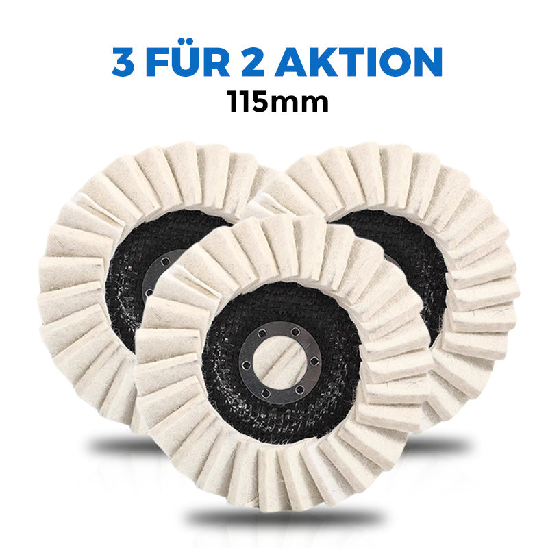 📢📢Kaufen 1 und 1 gratis🧽✨ Wollpolierscheibe für Winkelschchleifer – Hochglanz-Spiegelfinish! 🚀⚡