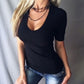 🔥 SOMMER-DEAL: 1+1 GRATIS 💫 Sexy V-Ausschnitt Slim Top für Damen – betont deine Figur & fühlt sich federleicht an 👚
