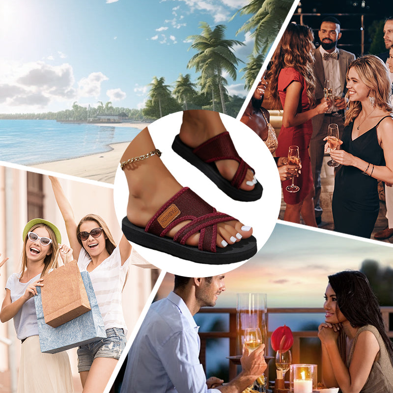 💥🆕2026 Bestseller Stilvolle Kreuzband Slide-Sandalen für Damen 👡