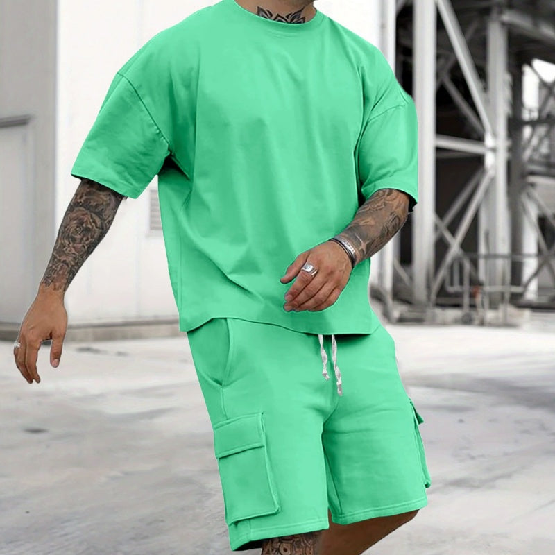 👕 51% RABATT! 🔥 Set aus Freizeit-T-Shirt mit Kurzen Ärmeln & Shorts für Herren – Bequemer Schnitt, Leichter Stoff & Perfekt Für Warme Tage ☀️