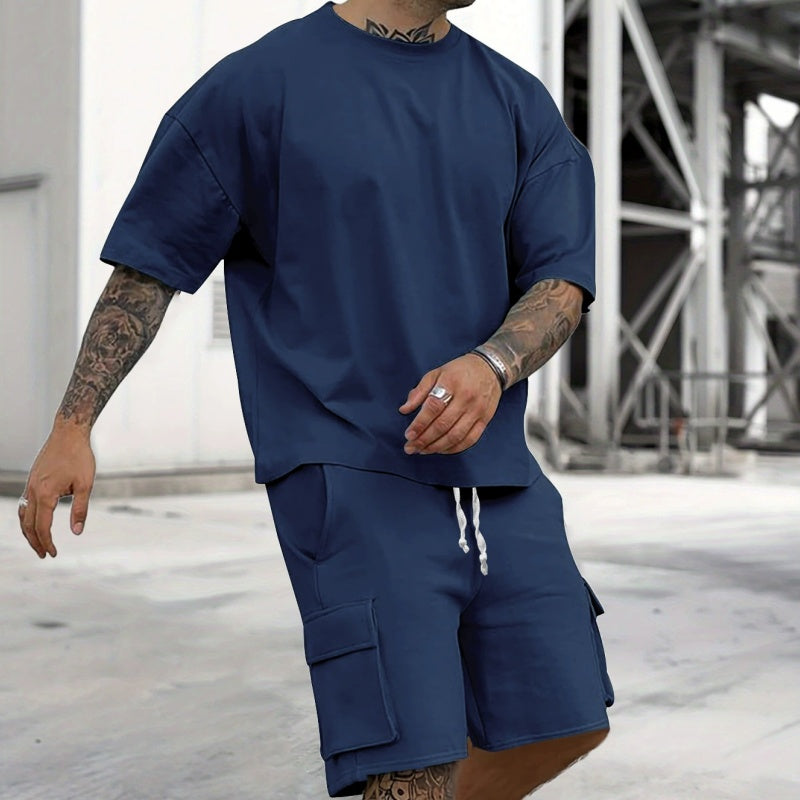 👕 51% RABATT! 🔥 Set aus Freizeit-T-Shirt mit Kurzen Ärmeln & Shorts für Herren – Bequemer Schnitt, Leichter Stoff & Perfekt Für Warme Tage ☀️
