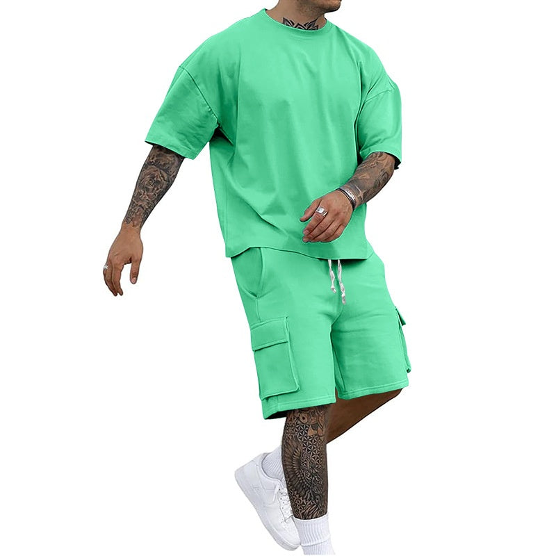 👕 51% RABATT! 🔥 Set aus Freizeit-T-Shirt mit Kurzen Ärmeln & Shorts für Herren – Bequemer Schnitt, Leichter Stoff & Perfekt Für Warme Tage ☀️