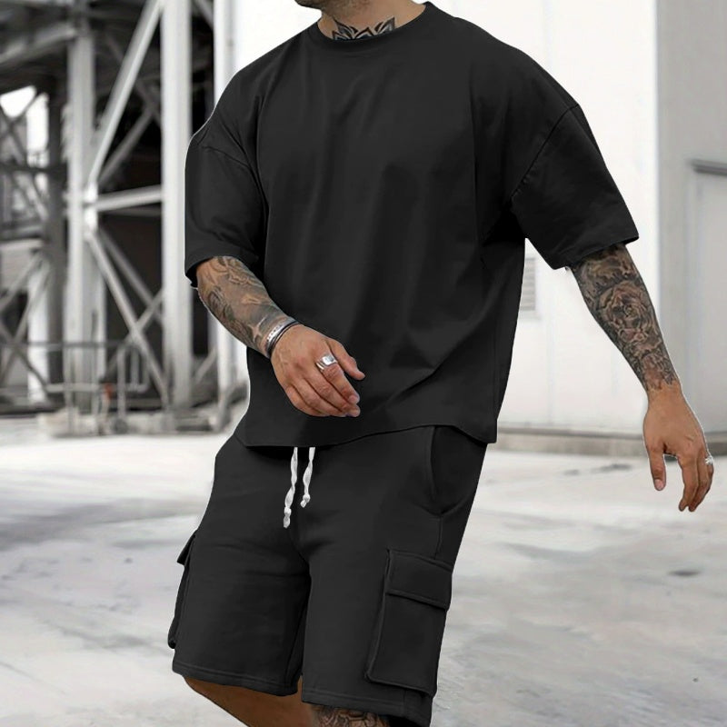 👕 51% RABATT! 🔥 Set aus Freizeit-T-Shirt mit Kurzen Ärmeln & Shorts für Herren – Bequemer Schnitt, Leichter Stoff & Perfekt Für Warme Tage ☀️
