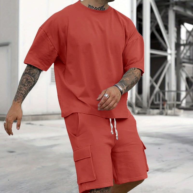 👕 51% RABATT! 🔥 Set aus Freizeit-T-Shirt mit Kurzen Ärmeln & Shorts für Herren – Bequemer Schnitt, Leichter Stoff & Perfekt Für Warme Tage ☀️