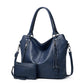 Kunstleder-Shopper, modische Damen-Schultertasche mit Reißverschluss, trendiges Geldbörsen-Set