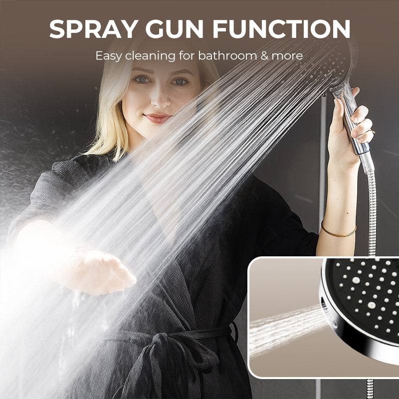 🚿 50% DE RÉDUCTION! 💧 Pomme de Douche Haute Pression Réglable – Pivotante 360°, Nettoyage Facile & Compatible Standard ✨