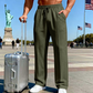 Herrenhose mit elastischem Bund und Kordelzug, gerader Schnitt