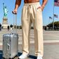 Herrenhose mit elastischem Bund und Kordelzug, gerader Schnitt