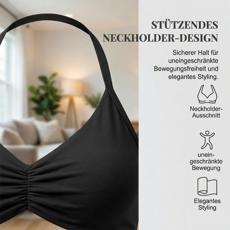 🌞Frühlingserwachen: 50% Rabatt!💜Damen Nahtloses Yoga Set – Neckholder-Top & Hoher Bund Shorts, Formgebend & Hohe Elastizität für Fitness & Yog