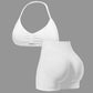 🌞Frühlingserwachen: 50% Rabatt!💜Damen Nahtloses Yoga Set – Neckholder-Top & Hoher Bund Shorts, Formgebend & Hohe Elastizität für Fitness & Yog