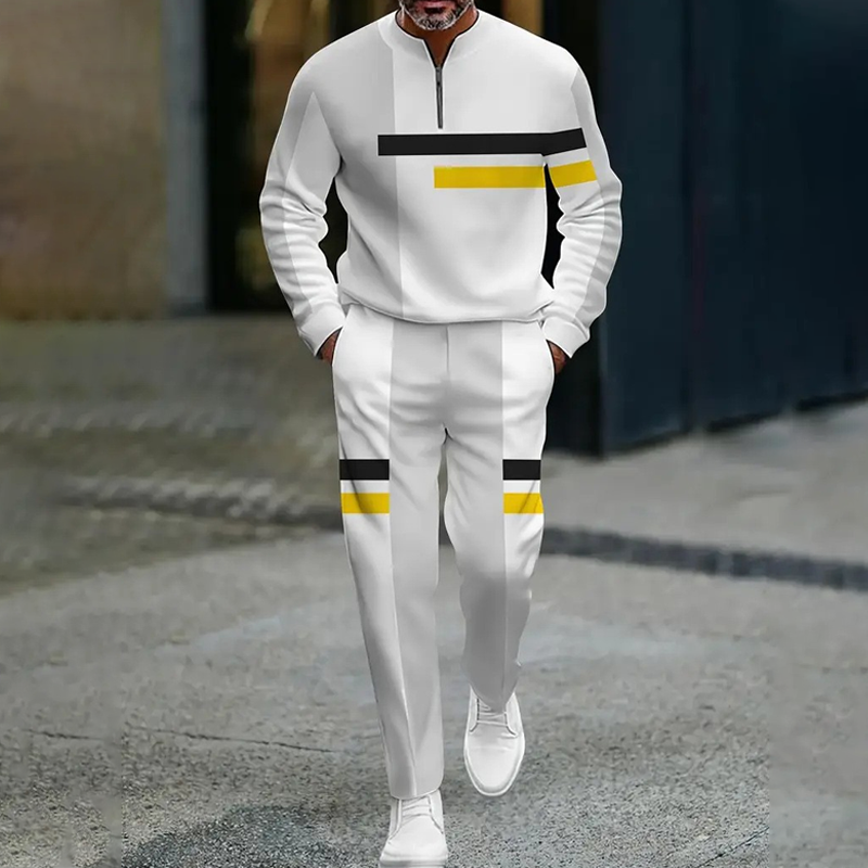 👕 55% RABATT! 🔥 Trainingsanzug für Herren mit Halbem Reißverschluss & Farbblock-Design – Moderner Look, Bequeme Passform & Perfekt Für Sport & Freizeit 👖