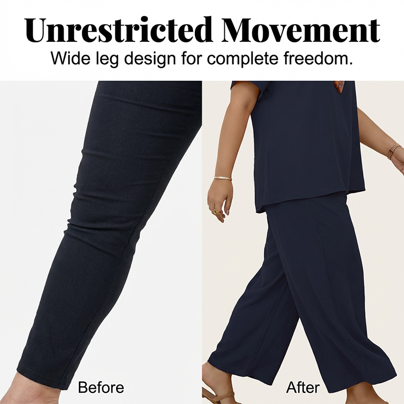 Damen-Casual-Set: Kurzarm-Oberteil & Weitbein-Hose📦Kostenloser Versand🔥