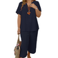 Damen-Casual-Set: Kurzarm-Oberteil & Weitbein-Hose📦Kostenloser Versand🔥