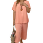 Damen-Casual-Set: Kurzarm-Oberteil & Weitbein-Hose📦Kostenloser Versand🔥