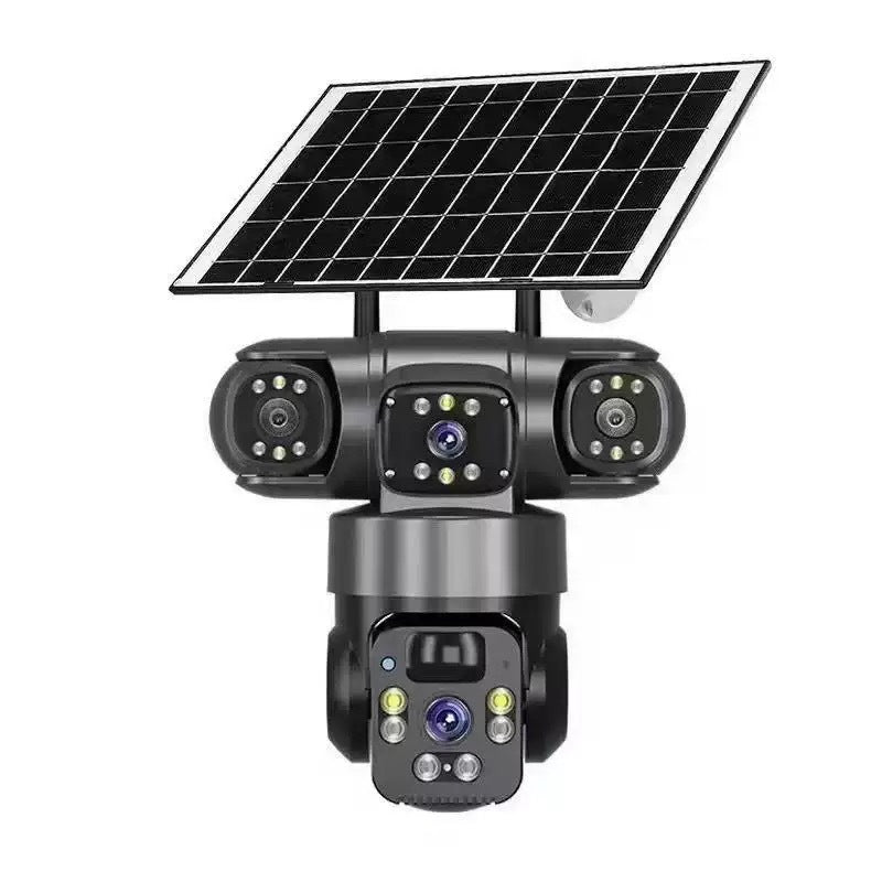 6K 9MP WLAN Überwachungskamera für den Außenbereich | 10-facher Zoom, 3 Objektive, 360° PTZ | IP66 Wasserdicht, Farb-Nachtsicht, 2-Wege-Audio, Bewegungsverfolgung