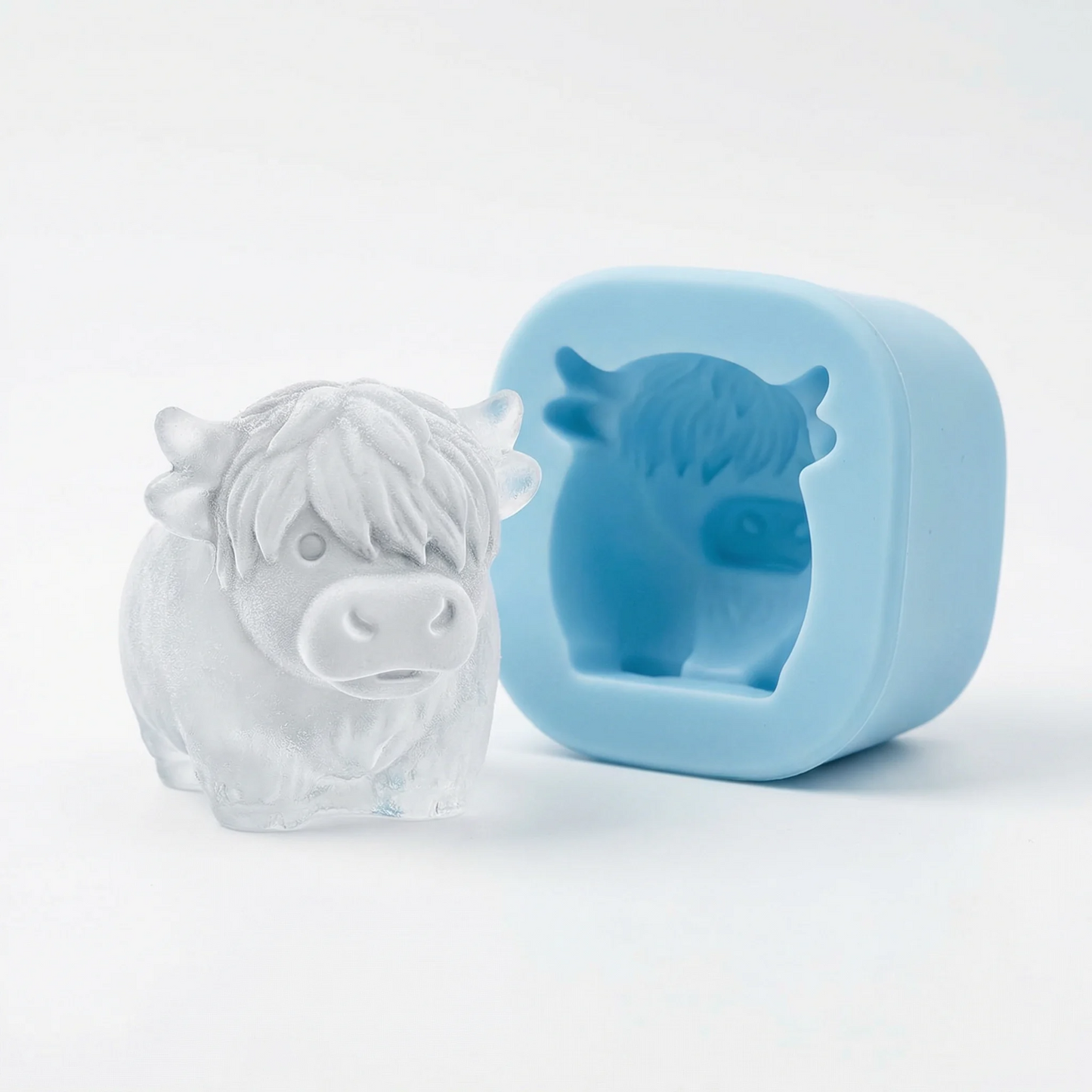 🐮 Mini-Eiswürfel- und Dessertform „Highland Cow“ mit 6 Vertiefungen 🧊🍪 Niedliche 3D-Eiswürfel für Getränke, Partys und Geschenke💕