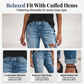 Moderne Jeans für Damen in gewaschener Blau-Optik mit Used-Look