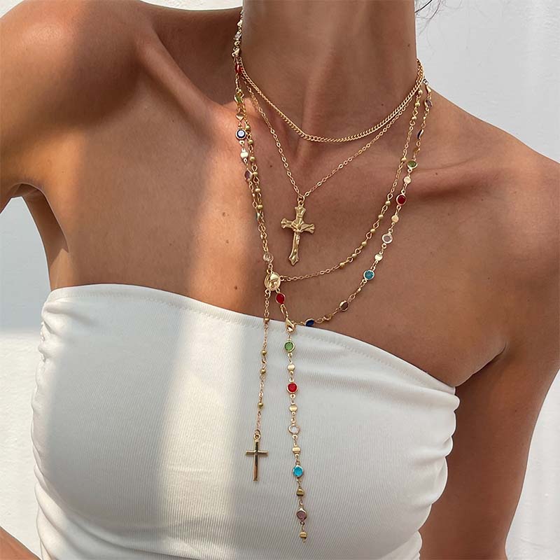 🛒Limitierte Aktion: 50 % Rabatt✨ Mehrlagige Layering-Halskette – aus Kupfer + Legierung, farbbeständig – für den Alltag oder als Geschenk