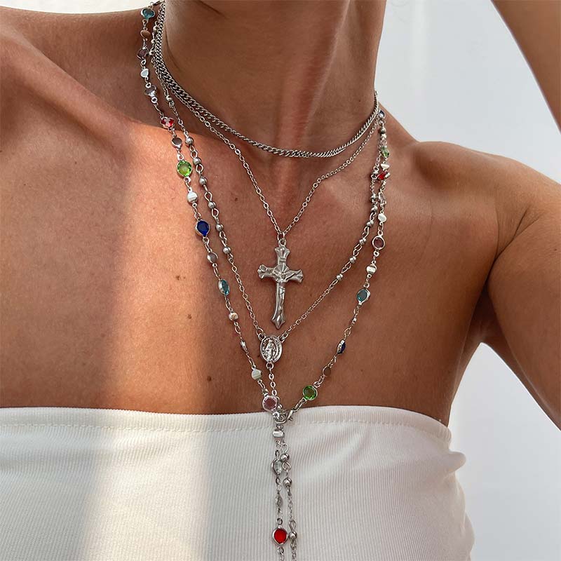 🛒Limitierte Aktion: 50 % Rabatt✨ Mehrlagige Layering-Halskette – aus Kupfer + Legierung, farbbeständig – für den Alltag oder als Geschenk
