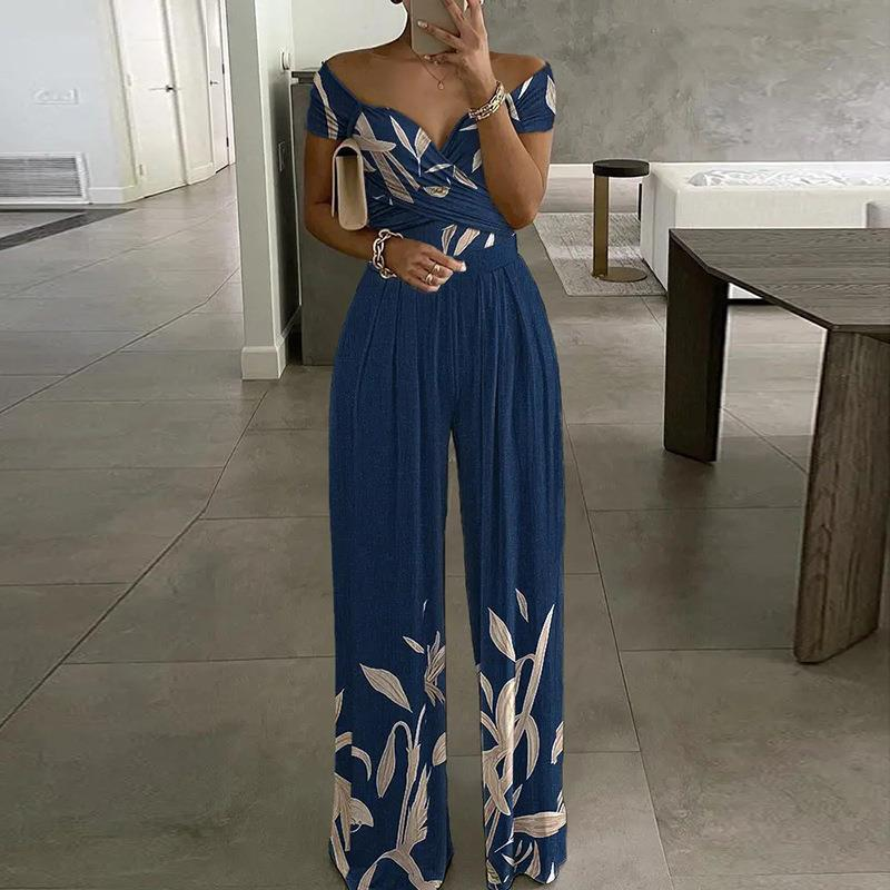 💐Eleganter Damen-Overall mit schulterfreiem Schnitt und weitem Bein