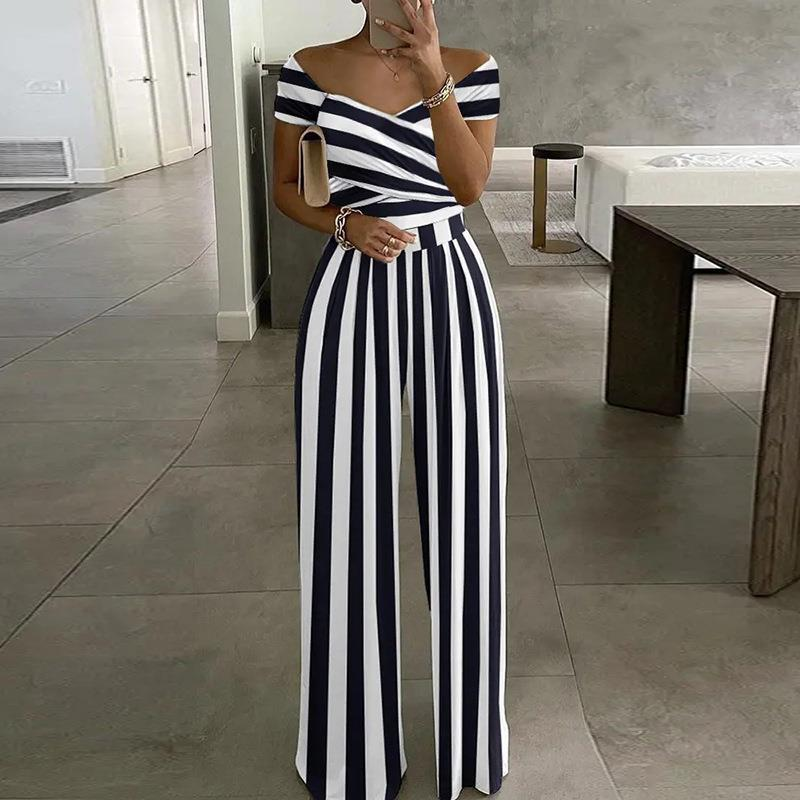 💐Eleganter Damen-Overall mit schulterfreiem Schnitt und weitem Bein