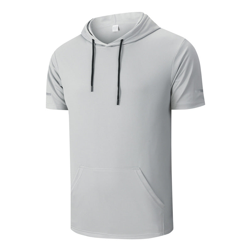 Herren Freizeit-Hoodie mit Kurzarm – schnelltrocknend, leicht & atmungsaktiv – ideal für Sport, Alltag & Reisen👕🏃‍♂️