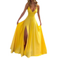 ✨ 50% RABATT! 👗V-Ausschnitt Maxikleid mit Spaghettiträgern und hohem Schlitz 🌙💃