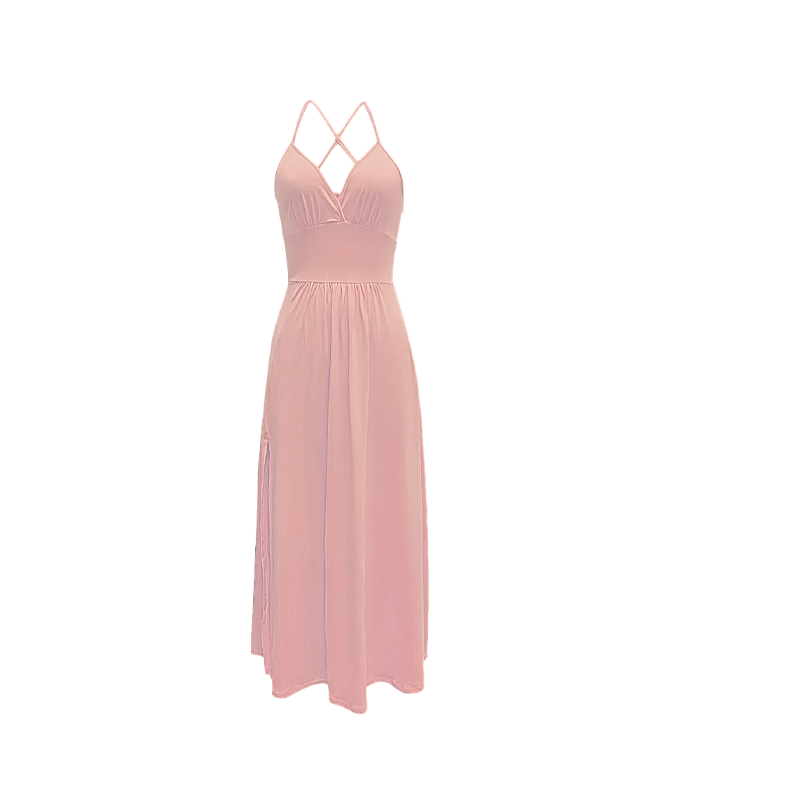 ✨ 50% RABATT! 👗V-Ausschnitt Maxikleid mit Spaghettiträgern und hohem Schlitz 🌙💃