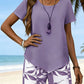 Damen 2-teiliges Set aus asymmetrischer Bluse und Caprihose