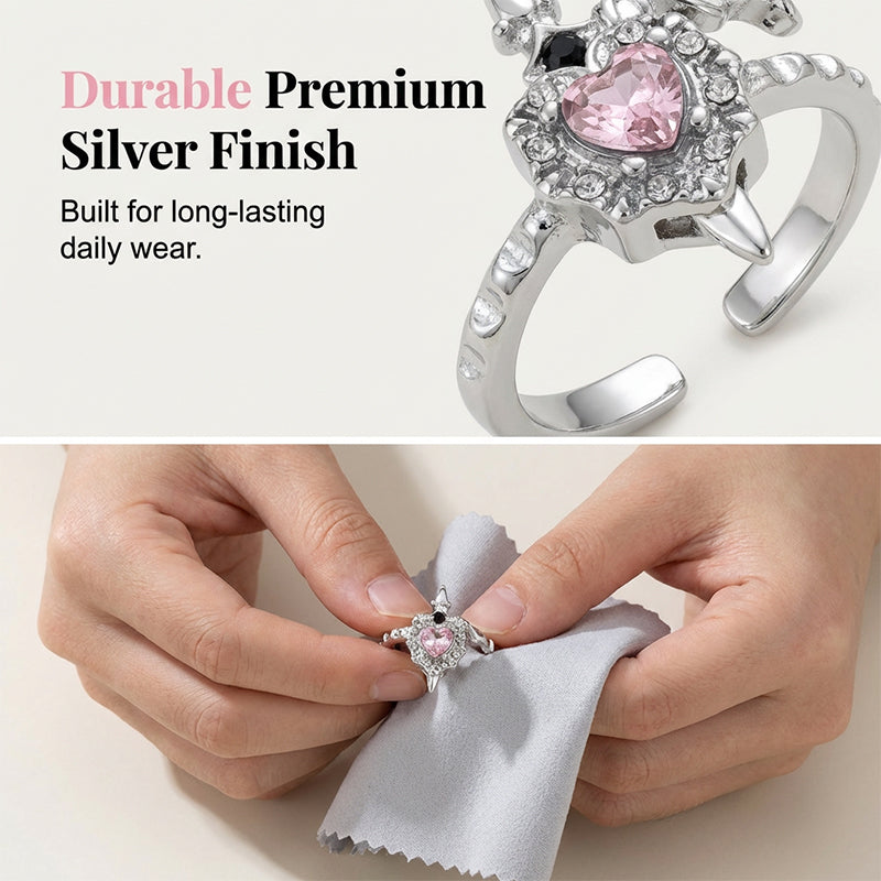 📢📢40 % RABATT !! ⏰Vintage Adjustable Sword Piercing Heart Ring Set