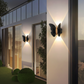 Einzigartige, wasserdichte LED-Wandleuchte in Form eines Schmetterlings und einer Fledermaus mit Solarantrieb