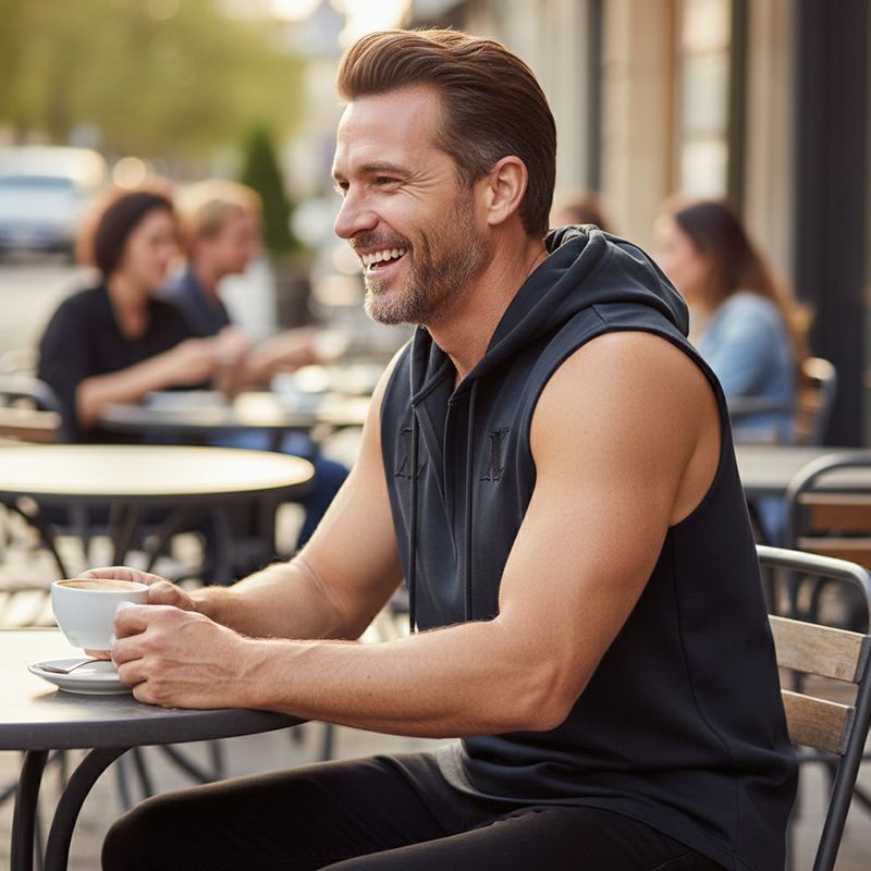 📢📢50 % RABATT !! ⏰🏋️‍♂️ Herren Ärmelloses Workout-Hoodie-Tank-Top – Mjukt Tyg, Kapuschong & Perfekt För Gym, Löpning Eller Chilliga Dagar Hemma 🏃