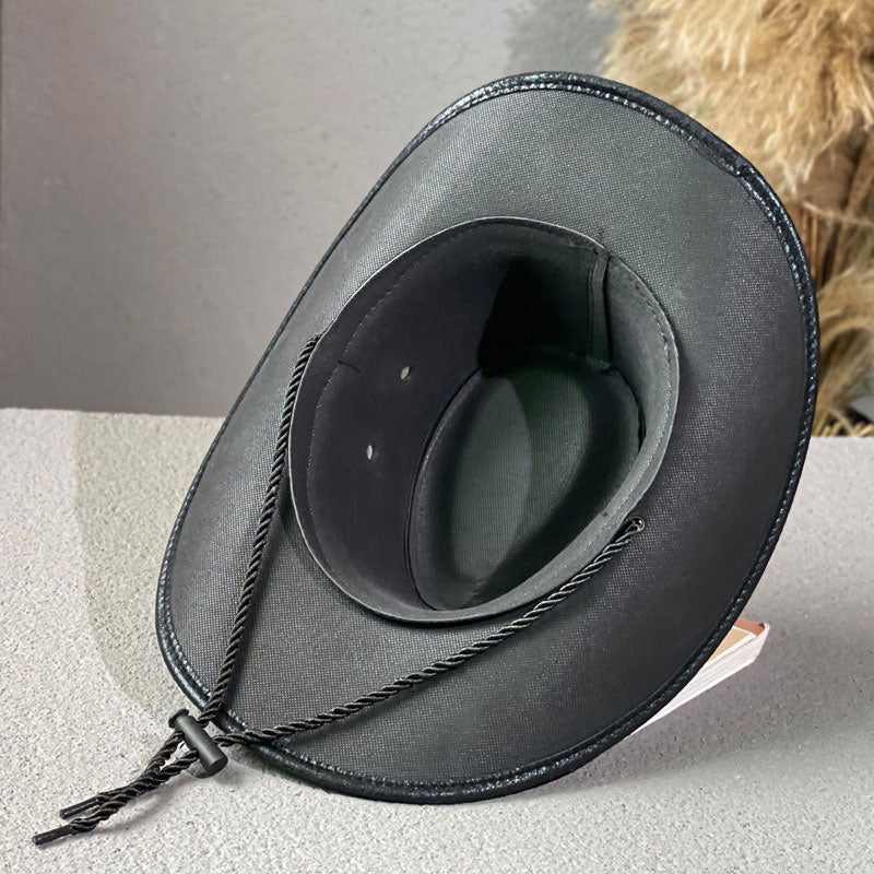 Vintage-Cowboyhut mit breiter Krempe und Riemen