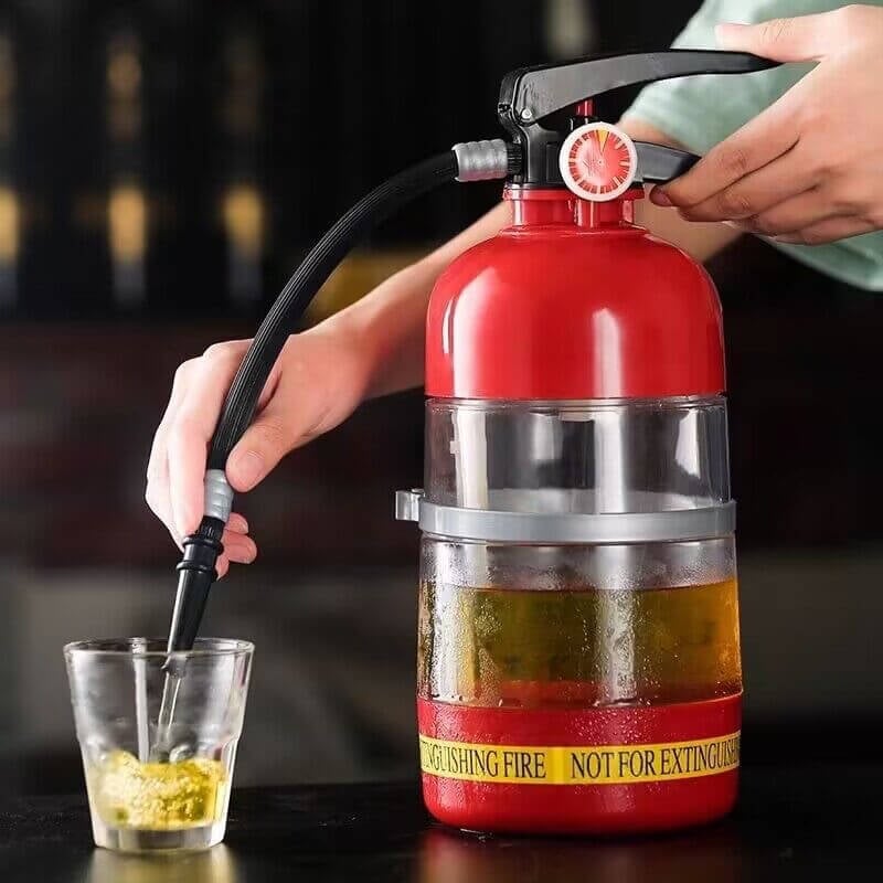 🍻Bierspänder im Feuerlöscher-Design - 2L Handdruck-Zapfanlage aus Acryl | Partydekoration, Bars & Public Viewing