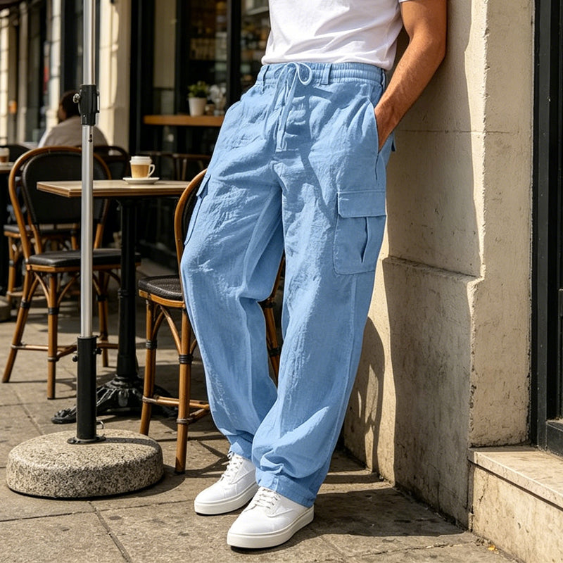 Cargohose für Herren aus Baumwoll-Leinen