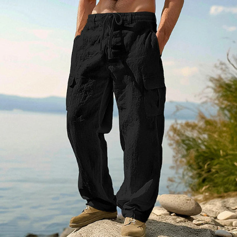 Cargohose für Herren aus Baumwoll-Leinen