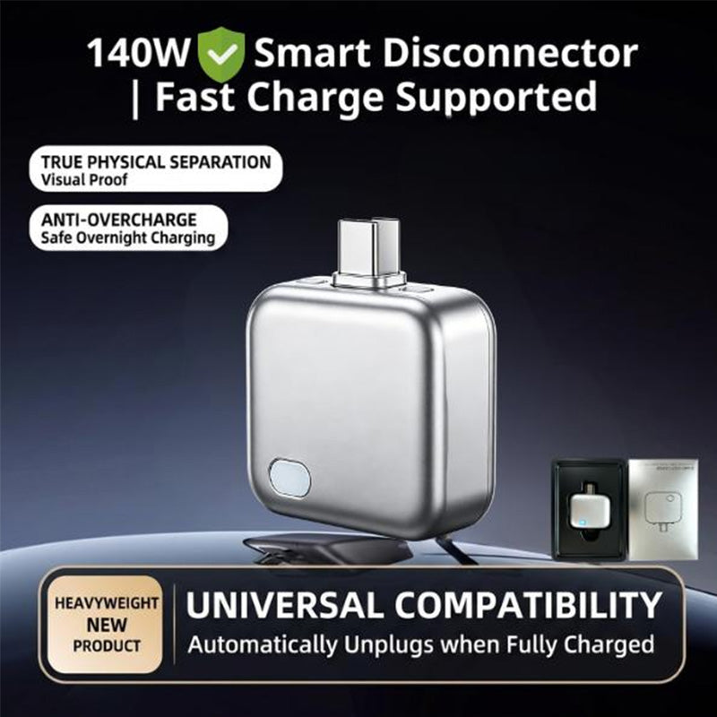 140W Schnelllade-Trenner mit KI-Erkennung – trennt automatisch bei vollem Akku – kompatibel mit Apple & Android – schützt vor Überladung🔋⚡
