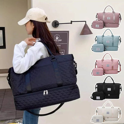 Reisetaschen-Set mit großem Fassungsvermögen und Trennung für nasse und trockene Wäsche