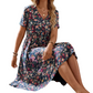 🌸 LIMITED-TIME 50% RABATT! ✨ Sommerkleid Damen – Blumenmuster, V-Ausschnitt, Leicht ✨
