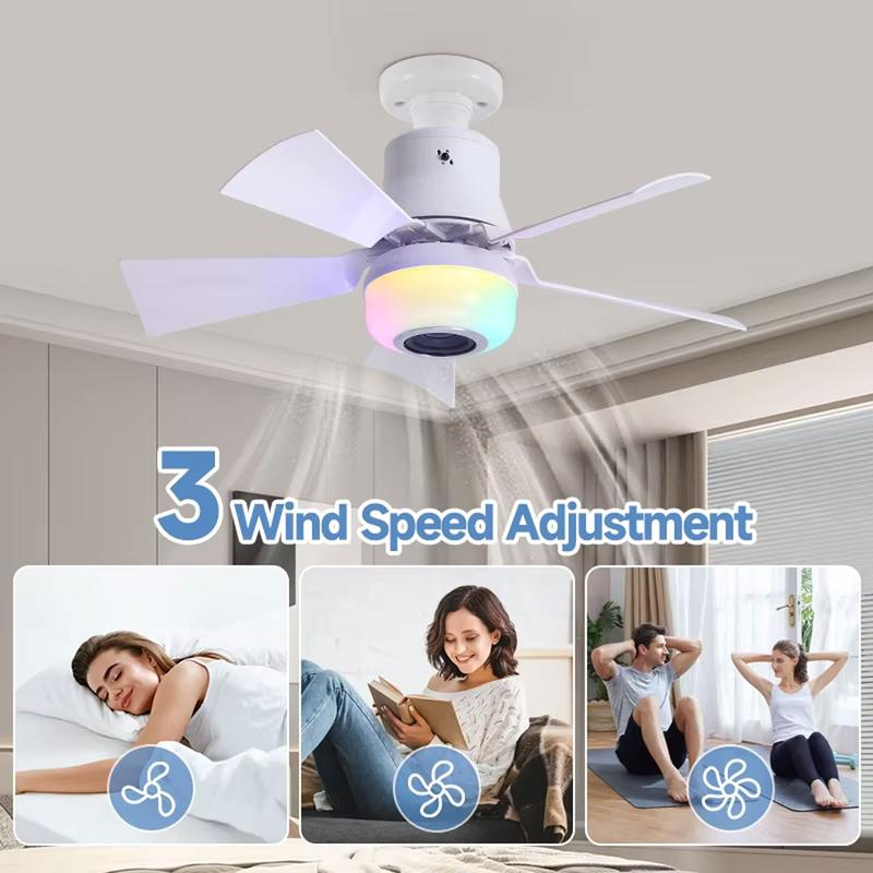 ✨🍃Intelligenter Deckenventilator mit Beleuchtung, RGB und Bluetooth-Lautsprecher