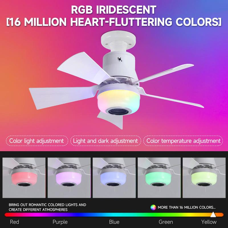 ✨🍃Intelligenter Deckenventilator mit Beleuchtung, RGB und Bluetooth-Lautsprecher