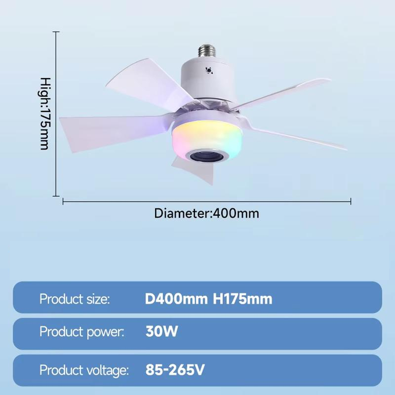 ✨🍃Intelligenter Deckenventilator mit Beleuchtung, RGB und Bluetooth-Lautsprecher