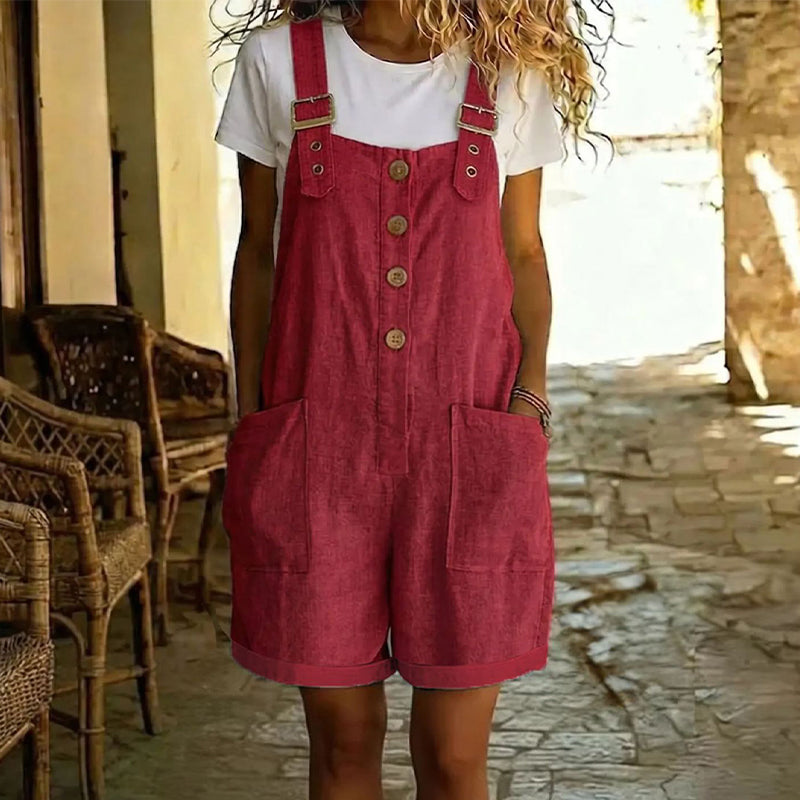 👖 50 % RABATT! ✨ Einfarbiger Overall im Retro-Stil – verstellbare Schulterträger, große Taschen & lockere Passform – das perfekte Must-have für den Sommer ☀️