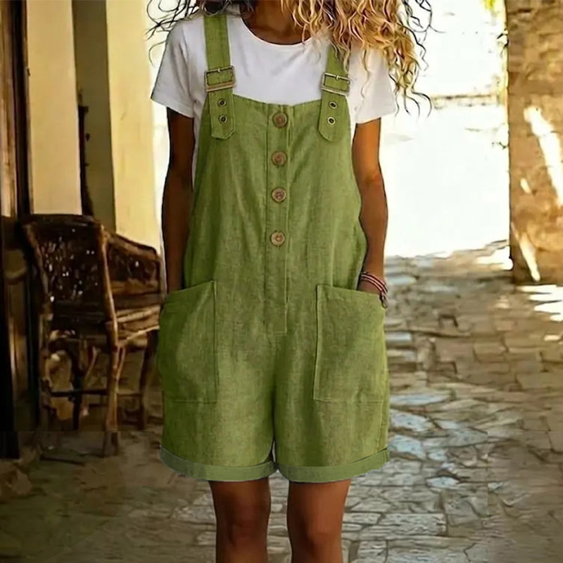 👖 50 % RABATT! ✨ Einfarbiger Overall im Retro-Stil – verstellbare Schulterträger, große Taschen & lockere Passform – das perfekte Must-have für den Sommer ☀️